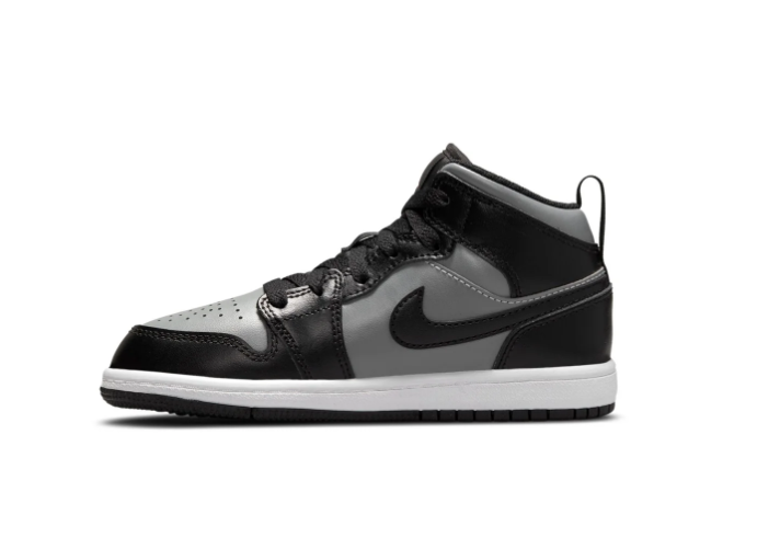 Air Jordan 1 Mid Sneakers - Black & Gray with Red Accents
