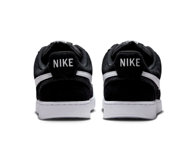 Nike Court Vision Low Sneakers – Black & White with Contrast Stitching