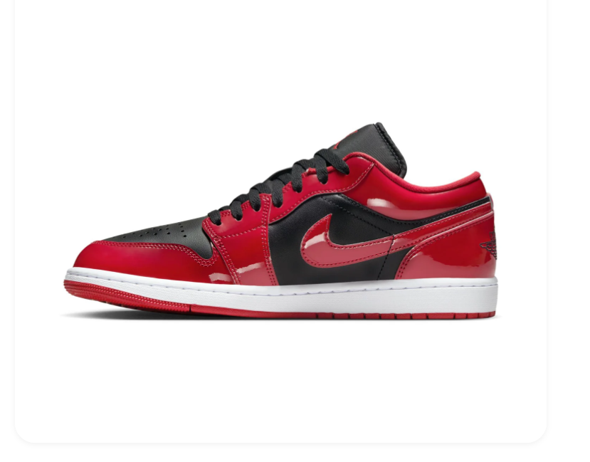 Air Jordan 1 Low Sneakers - Glossy Red & Black