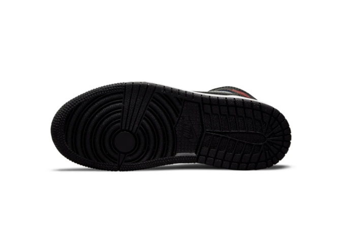 Air Jordan 1 Mid Sneakers - Black & Gray with Red Accents