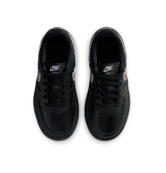Nike Low-Top Sneakers – Black with Leopard-Print Swoosh