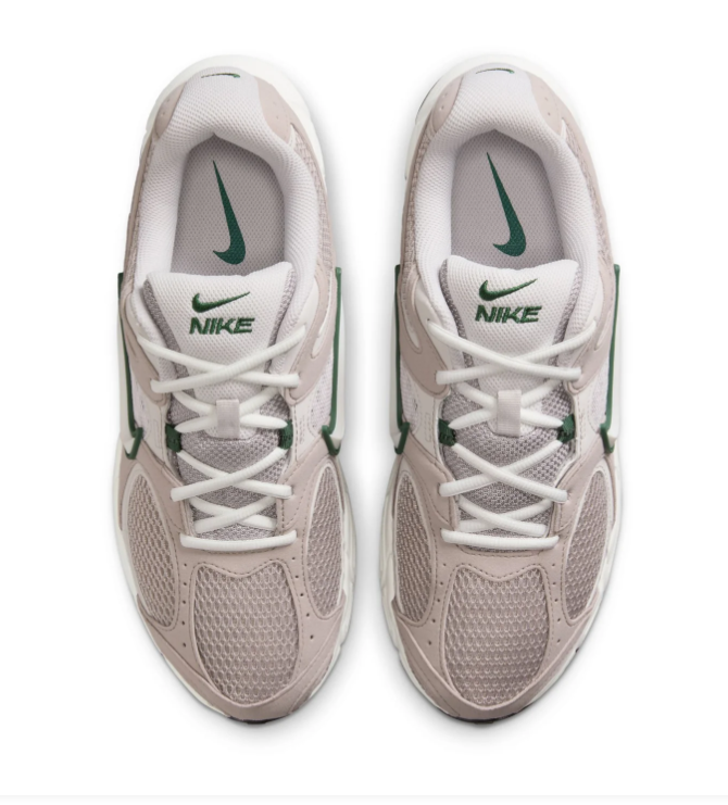 Nike Sneakers – Taupe & White with Green Accents