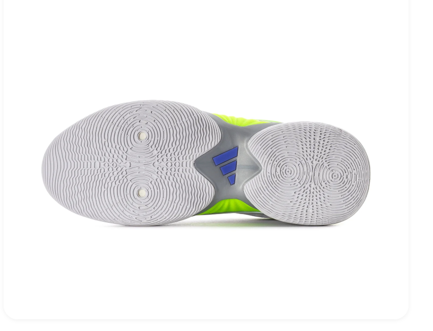 Adidas Athletic Sneakers - Light Gray & Neon Green with Purple Accents