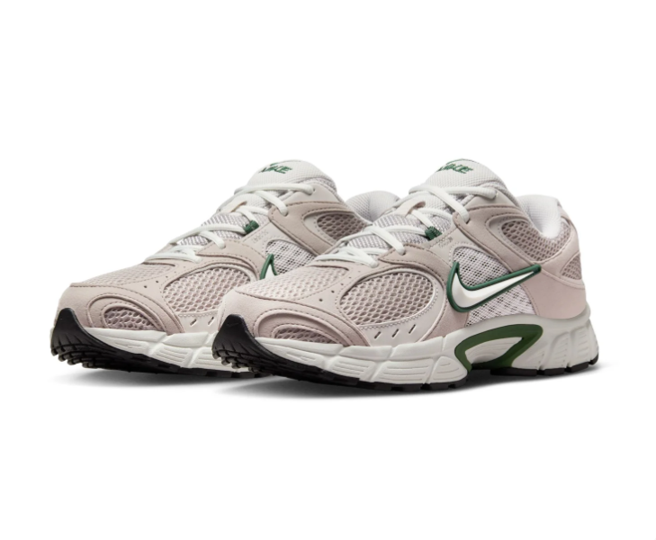 Nike Sneakers – Taupe & White with Green Accents