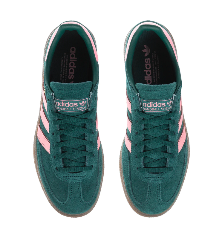 Adidas Handball Spezial Sneakers - Dark Green & Pink with Gum Sole