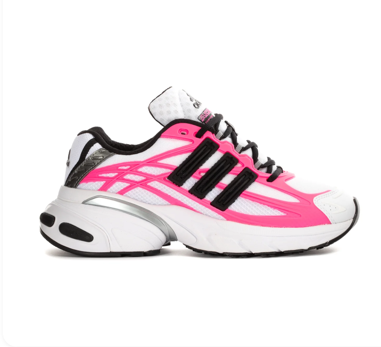 Adidas Adistar Chunky Sneakers - White & Hot Pink with Black Stripes