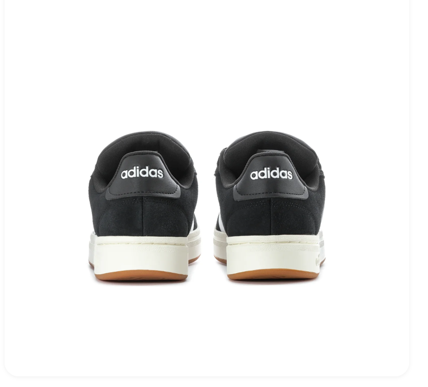 Adidas Low-Top Sneakers – Black & White with Cream Midsole