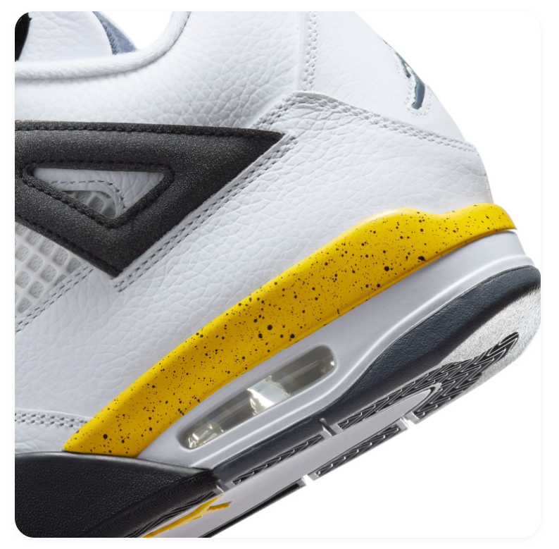 Air Jordan 4 Sneakers - White, Black & Yellow