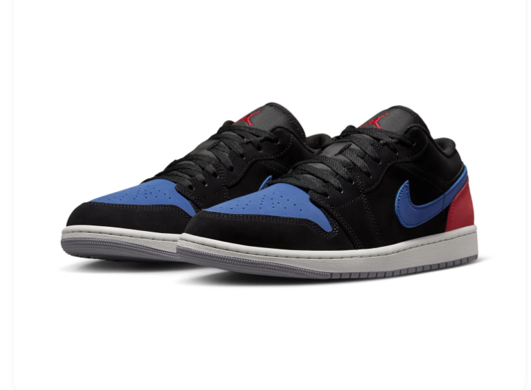 Air Jordan 1 Low Sneakers - Black, Blue & Red