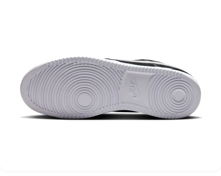 Nike Court Vision Low Sneakers – Black & White with Contrast Stitching