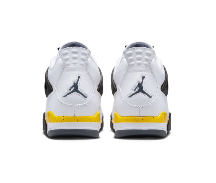 Air Jordan 4 Sneakers - White, Black & Yellow