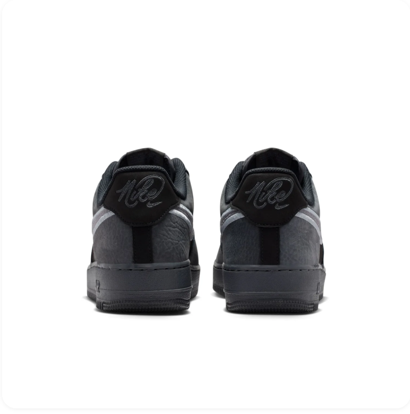 Nike Air Force 1 Low Sneakers – Black & Charcoal with Silver Swoosh