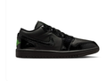 Air Jordan 1 Low Sneakers - Black with Bright Green Accents