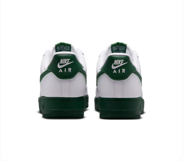 Nike Air Force 1 Low Sneakers – White & Dark Green