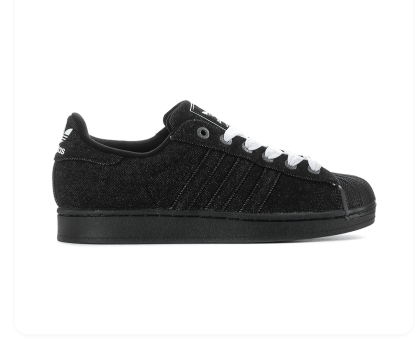 Adidas Shell-Toe Low-Top Sneakers - Black with White Laces