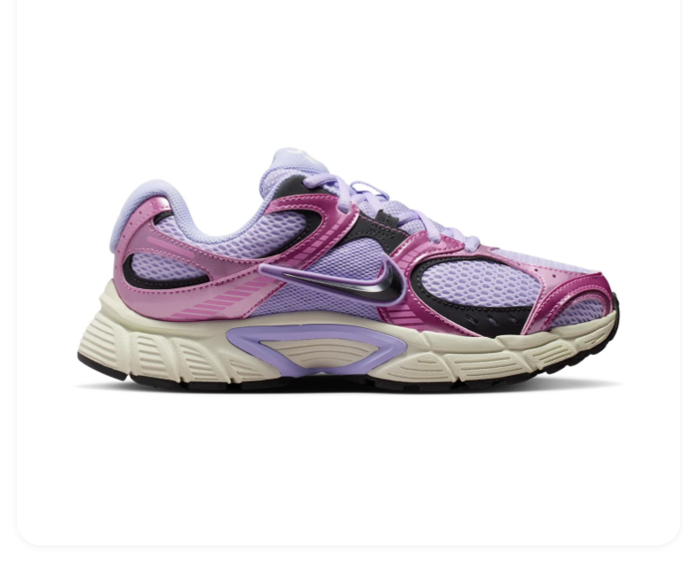 Nike Sneakers – Lavender & Metallic Pink with Black Accents