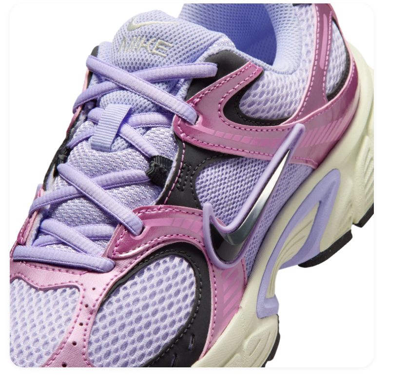 Nike Sneakers – Lavender & Metallic Pink with Black Accents