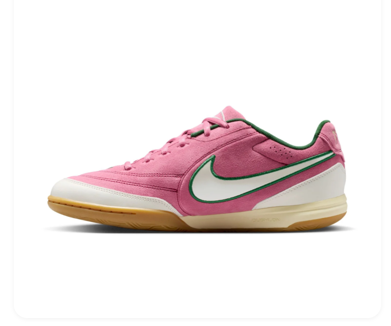 Nike Tiempo Sneakers – Pink & Cream with Green Accents