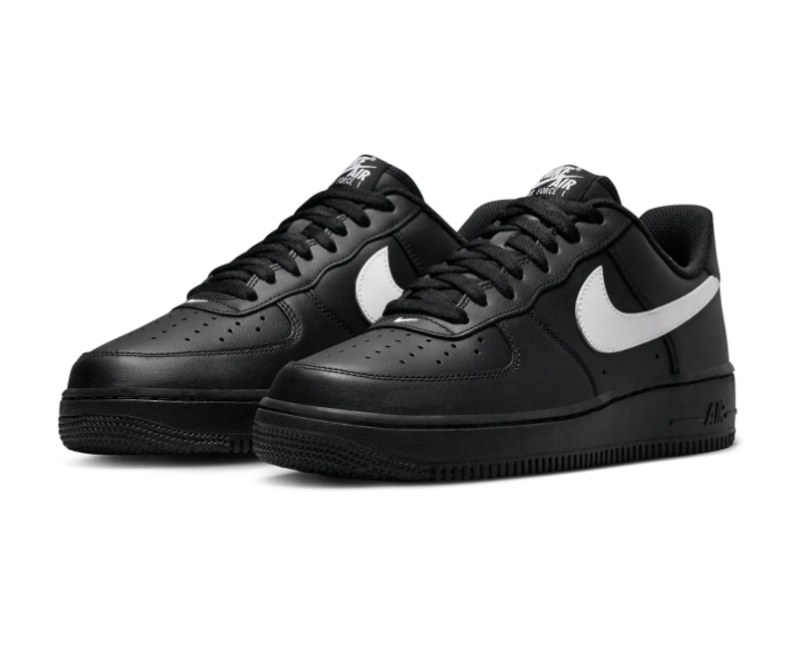 Nike Air Force 1 Low Sneakers – Black with White Swoosh
