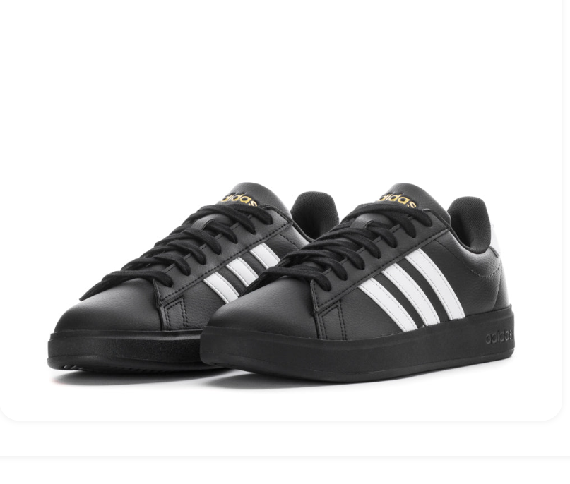 Adidas Low-Top Sneakers – Black & White with Black Sole