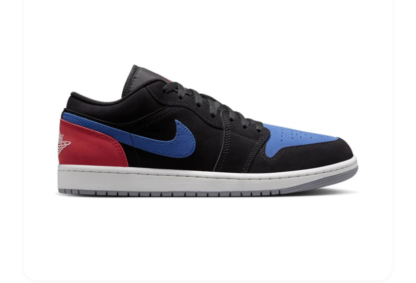 Air Jordan 1 Low Sneakers - Black, Blue & Red