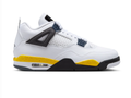 Air Jordan 4 Sneakers - White, Black & Yellow