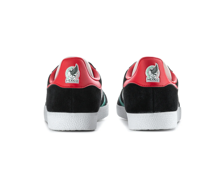Adidas Gazelle Low-Top Sneakers - Black with Green, White & Red Stripes