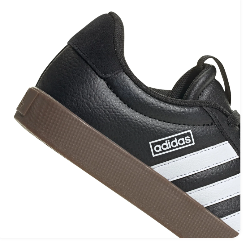 Adidas Low-Top Sneakers - Black & White with Gum Sole