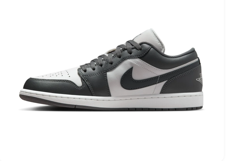 Air Jordan 1 Low Sneakers - Charcoal Gray & White