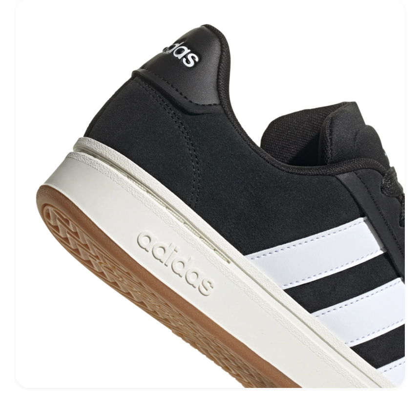 Adidas Low-Top Sneakers – Black & White with Cream Midsole