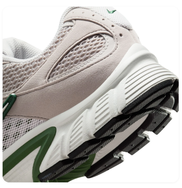 Nike Sneakers – Taupe & White with Green Accents