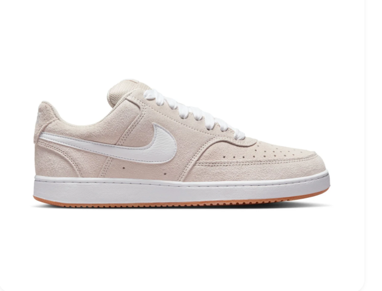 Nike Low-Top Sneakers – Light Beige & White with Gum-Colored Sole