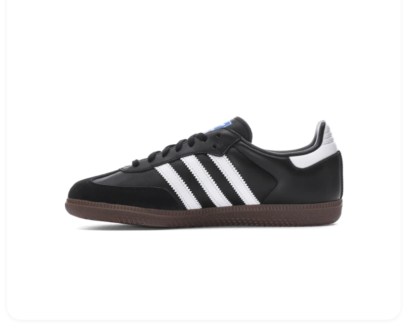 Adidas Samba Sneakers – Black & White with Dark Brown Sole