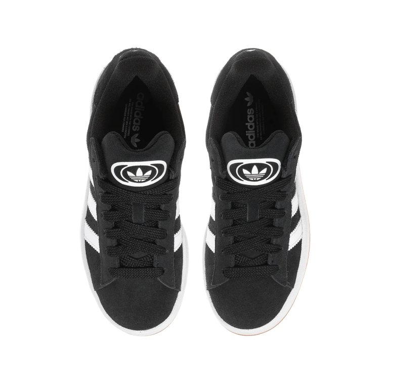 Adidas Campus Sneakers – Black & White with Gum-Colored Sole