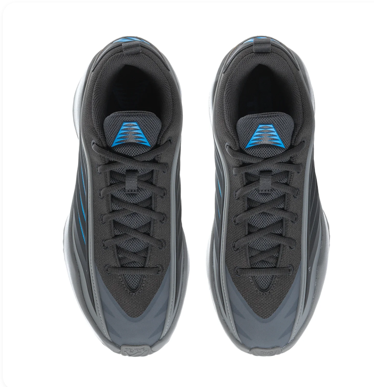 Adidas Low-Top Athletic Sneakers - Black & Gray with Blue Accents