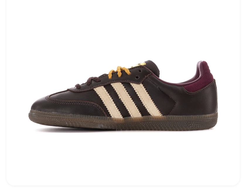 Adidas Samba Sneakers - Dark Brown, Cream & Burgundy
