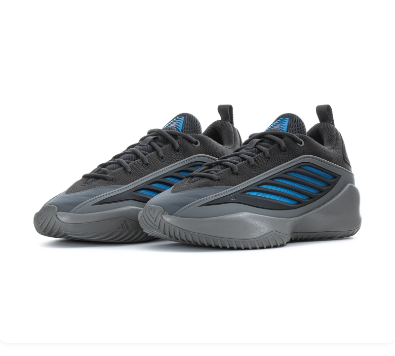 Adidas Low-Top Athletic Sneakers - Black & Gray with Blue Accents