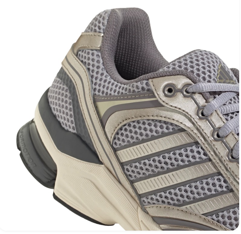 Adidas Retro Mesh Sneakers - Gray & Metallic Taupe with Cream Sole