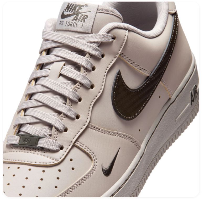 Nike Air Force 1 Low Sneakers – Light Beige & Dark Brown