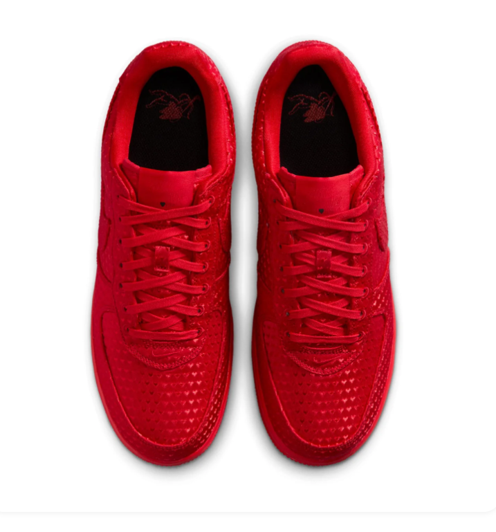 Nike Air Force 1 Low Sneakers – All Red with Textured Details
