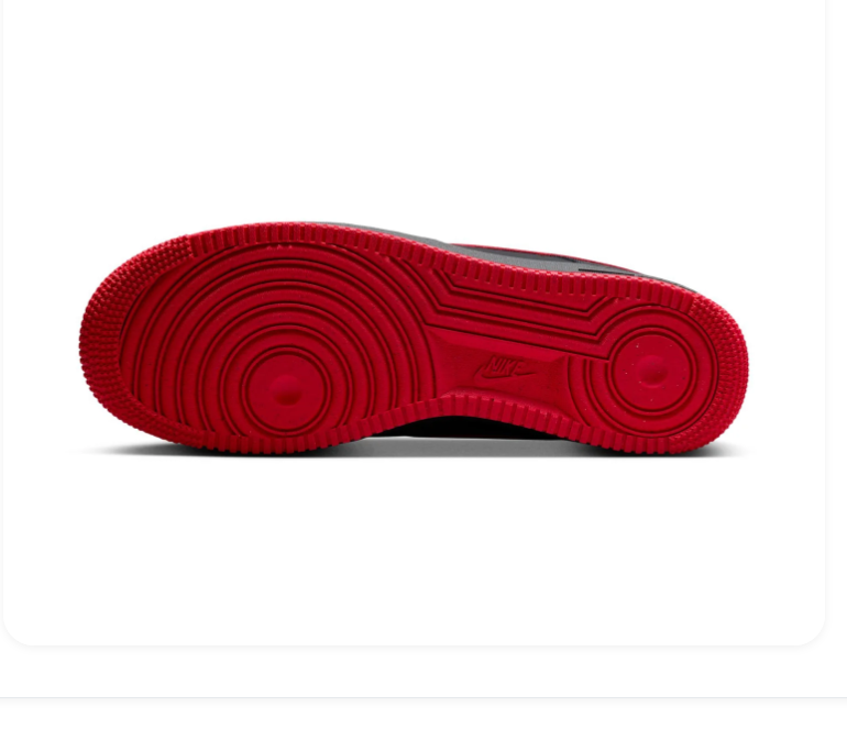 Nike Air Force 1 Low Sneakers – Black & Red with Red Outsole