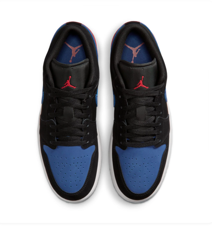 Air Jordan 1 Low Sneakers - Black, Blue & Red
