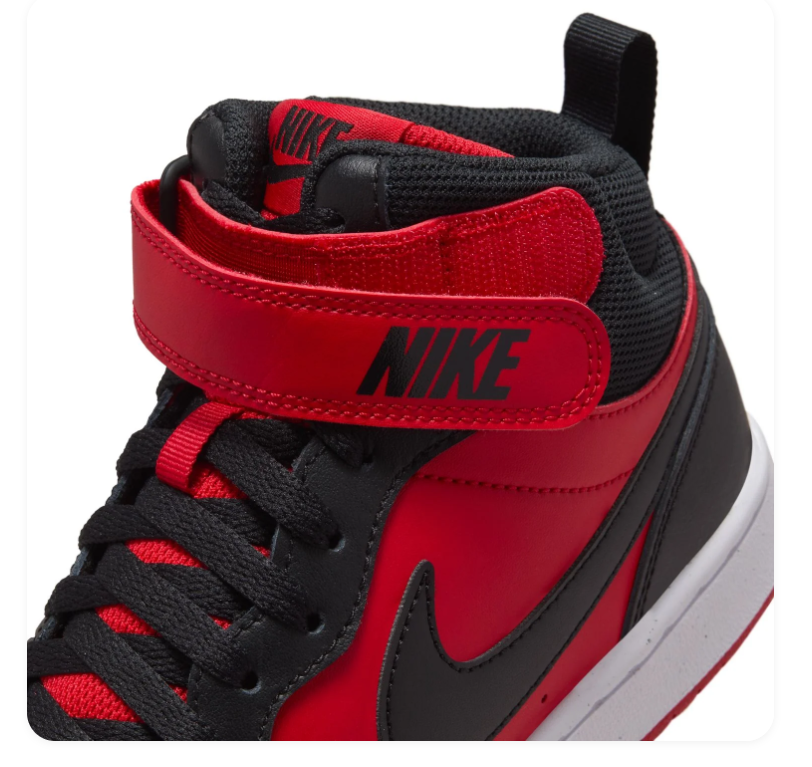 Nike High-Top Sneakers – Red & Black with Ankle Strap