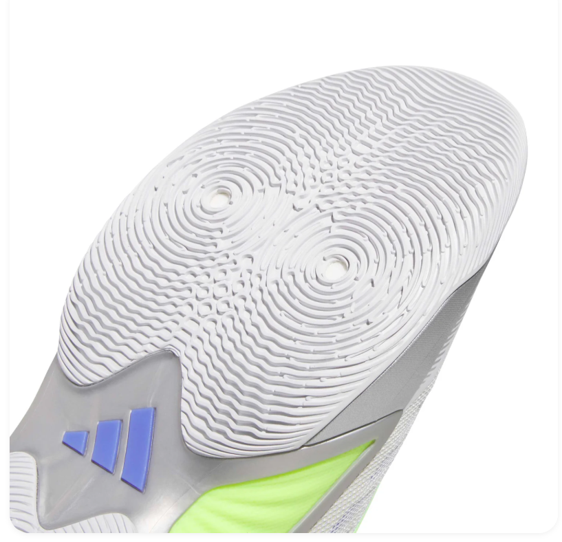Adidas Athletic Sneakers - Light Gray & Neon Green with Purple Accents
