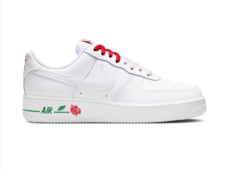 Nike Air Force 1 Low Sneakers – White with Rose Details