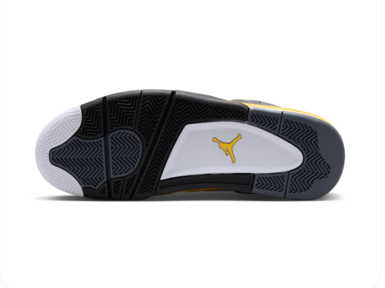 Air Jordan 4 Sneakers - White, Black & Yellow