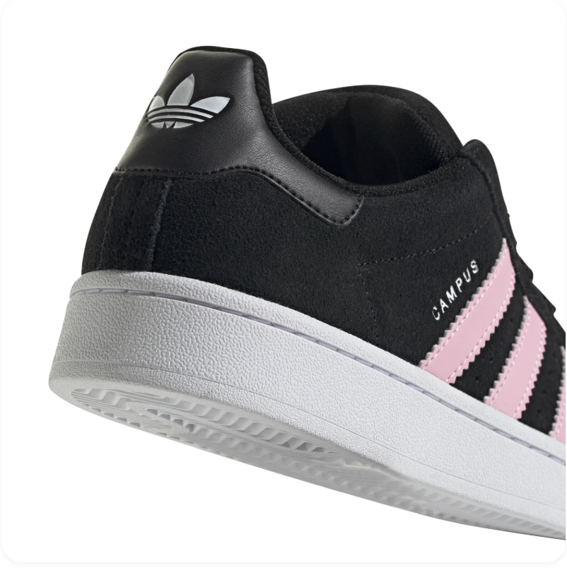 Adidas Campus Low-Top Sneakers - Black & Pink with White Sole