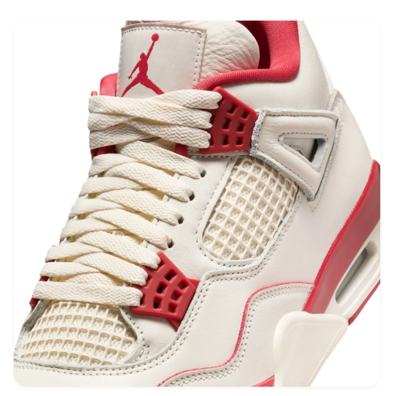 Air Jordan 4 Sneakers - Cream & Red