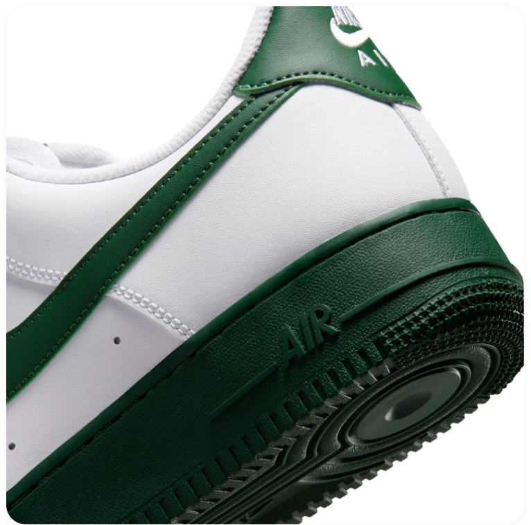 Nike Air Force 1 Low Sneakers – White & Dark Green