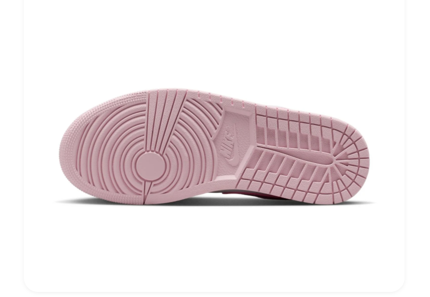 Air Jordan 1 Low Sneakers - Pink & White with Cream Midsole
